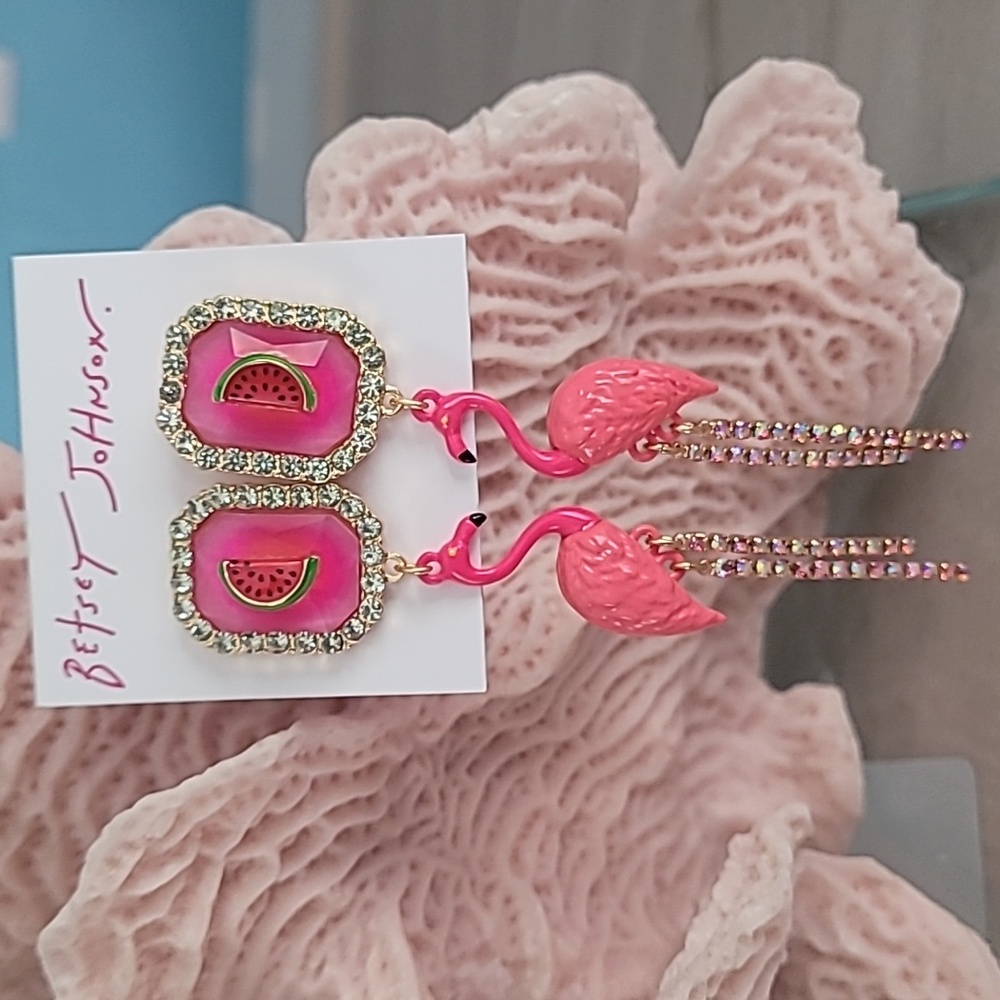 Pink Flamingo and Watermelon Earrings